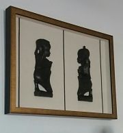 cuadro enmarcado figuras africanas
